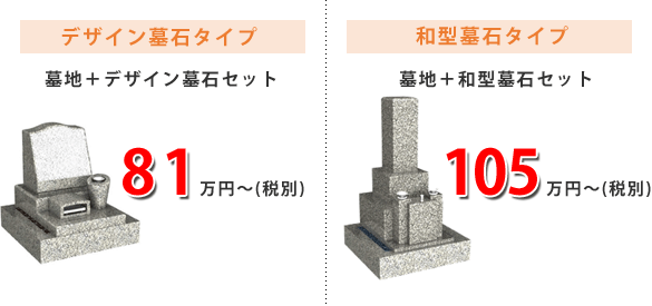 デザイン墓石タイプ/和型墓石タイプ